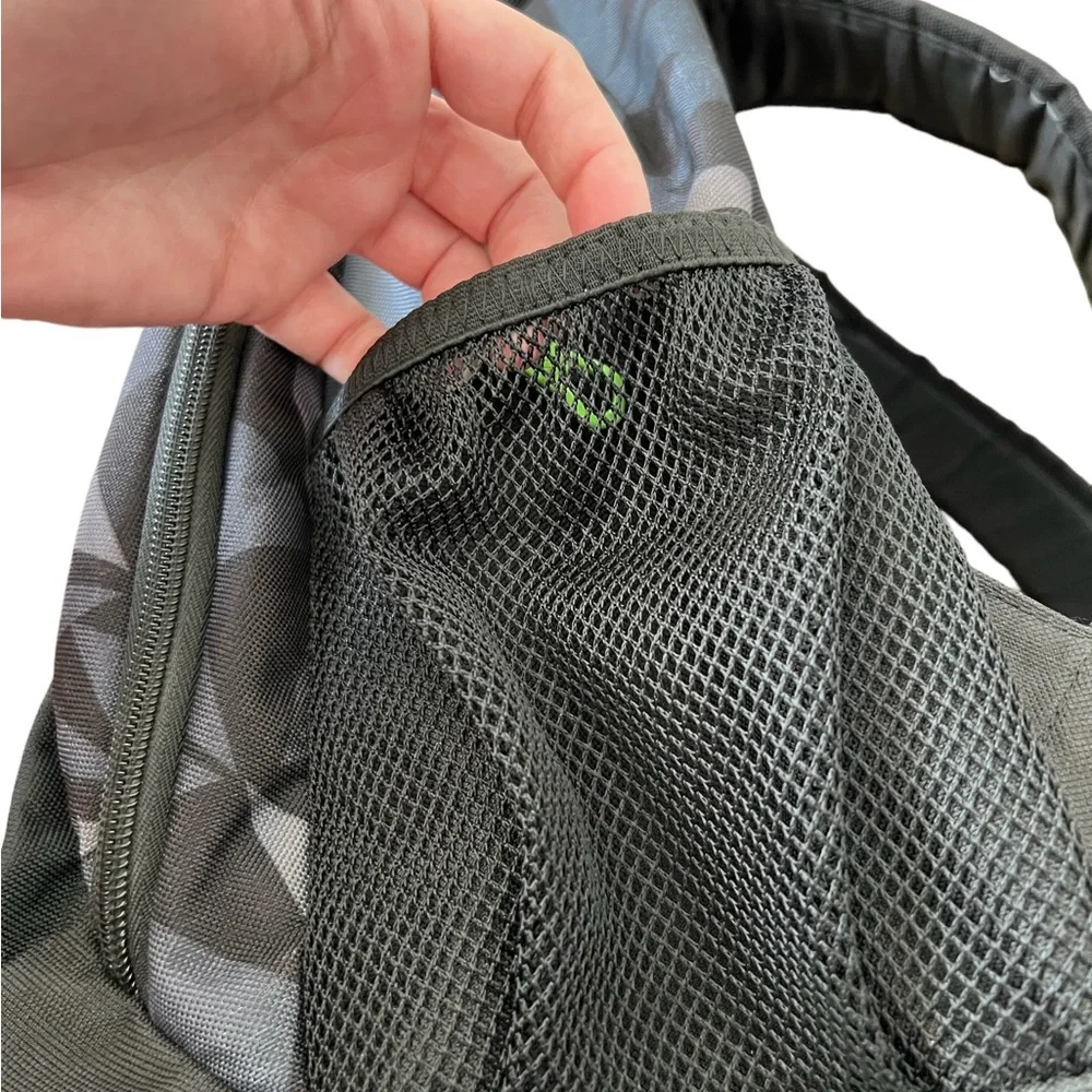 Adidas Black Geometric Pattern with Neon Green Accents Backpack - Picture 4 of 9